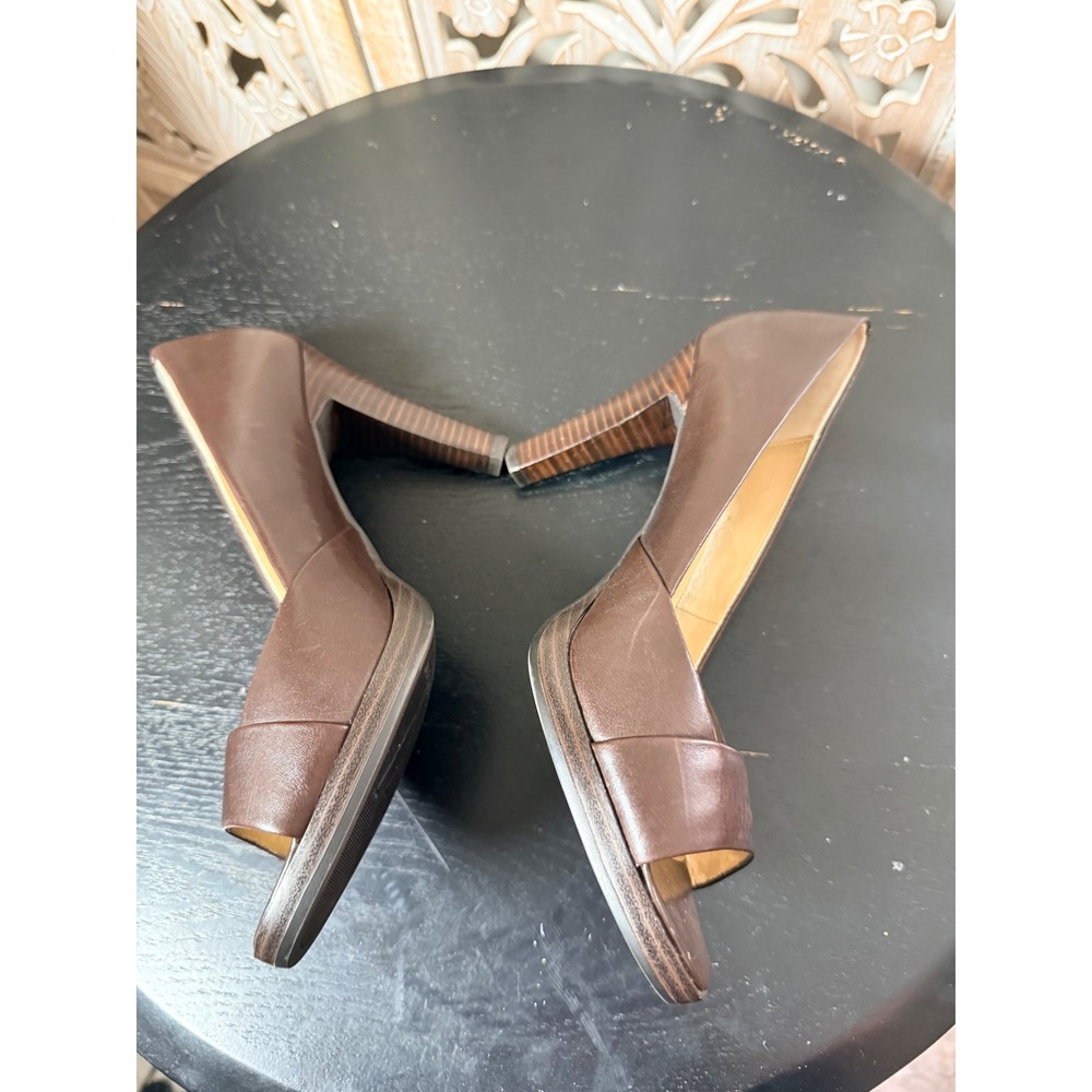 Worthington Womens Brown Leather Peep Toe Platform Pumps High Heels Size 7.5 - Picture 7 of 10